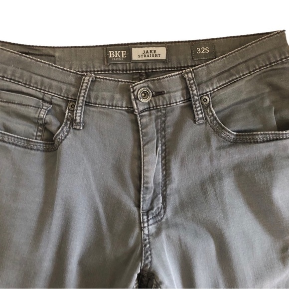 BKE The Buckle Jake Straight Leg Pant Sz 32X29 Gray Cotton Stretch Casual - Picture 3 of 7